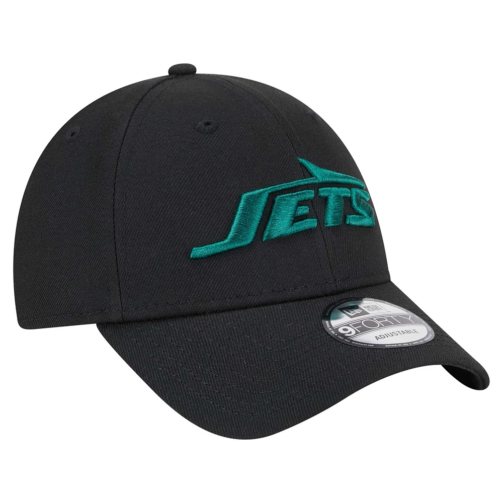 Casquette ajustable New Era Momentum 9FORTY pour homme, noire, des New York Jets