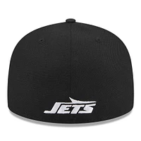 Casquette ajustée New Era noire York Jets Omaha 59FIFTY pour hommes