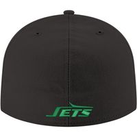 Men's New Era Black York Jets Omaha Throwback 59FIFTY Fitted Hat