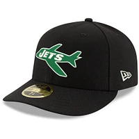 Casquette ajustée 59FIFTY pour homme New York Jets Omaha Throwback à profil bas noire Era