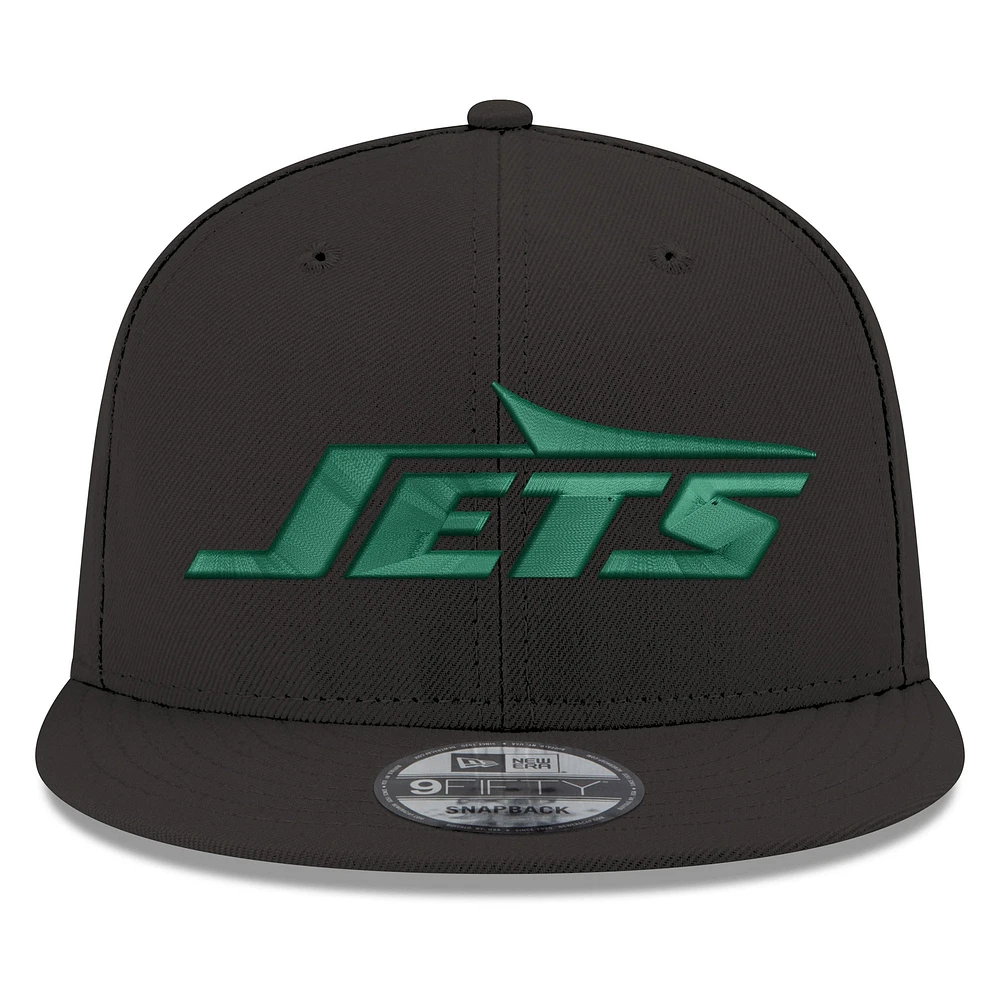 Casquette snapback standard 9FIFTY New York Jets New Era noire pour hommes