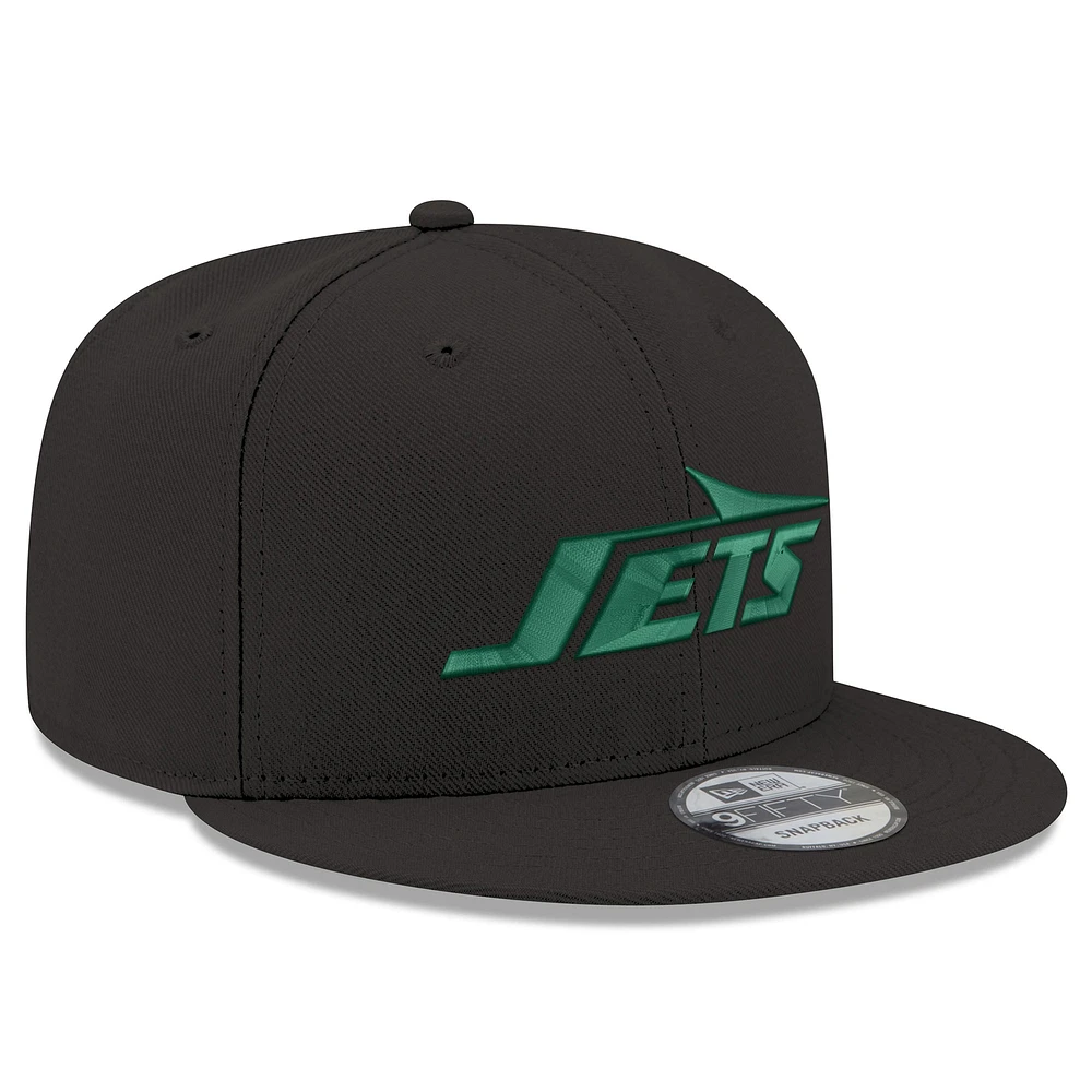 Casquette snapback standard 9FIFTY New York Jets New Era noire pour hommes