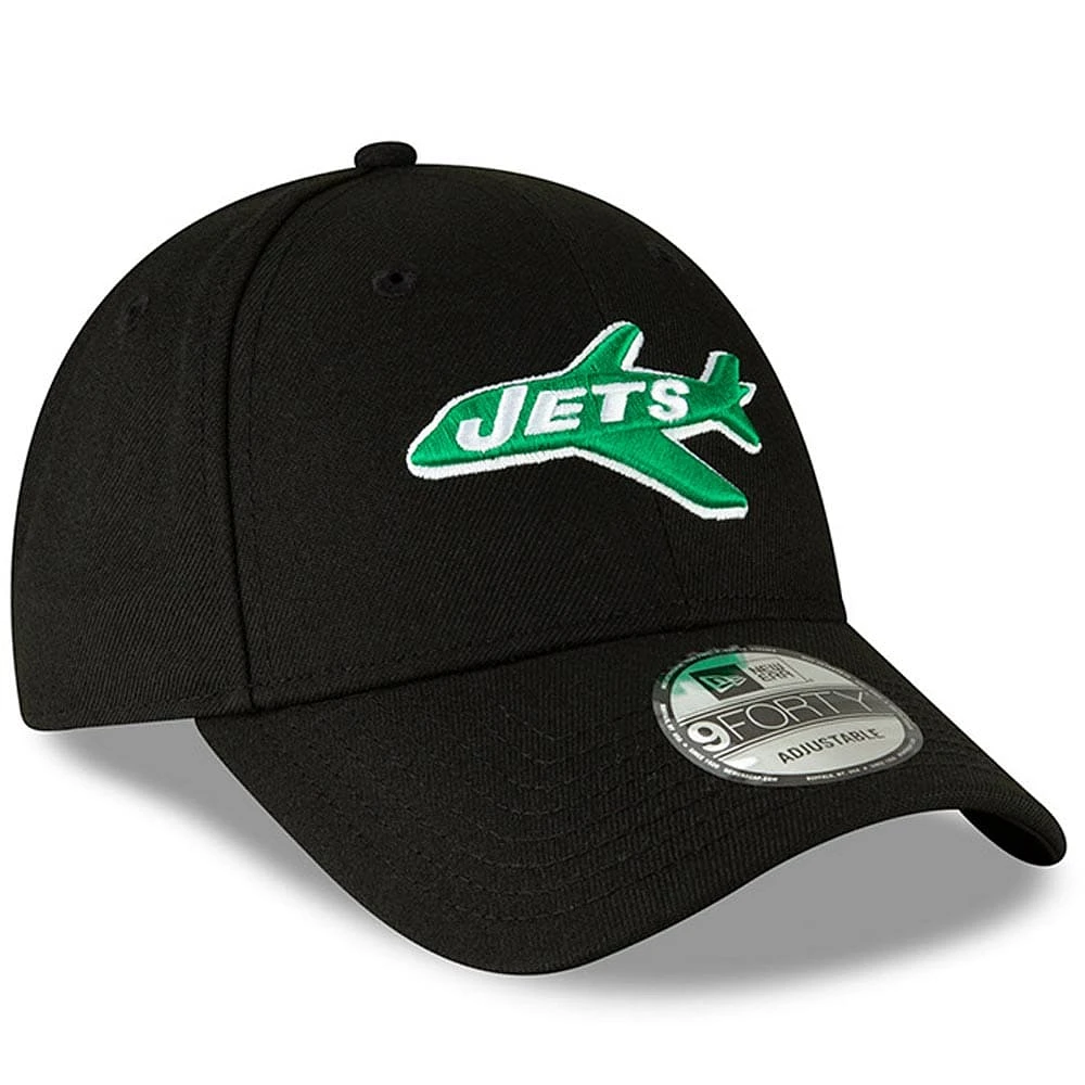 Casquette ajustable The League Throwback 9FORTY des Jets de New York New Era pour homme, noire