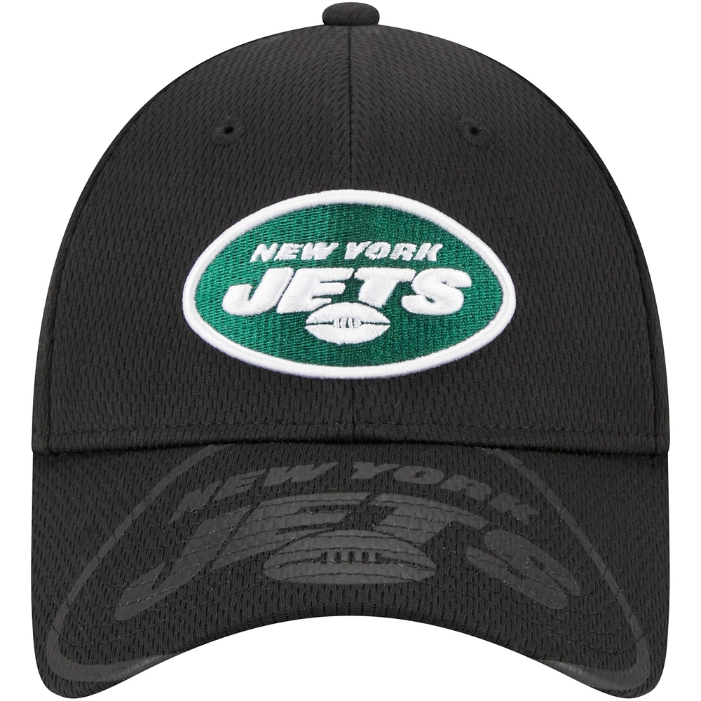 Casquette réglable 9FORTY à visière supérieure New York Jets New Era noire pour hommes