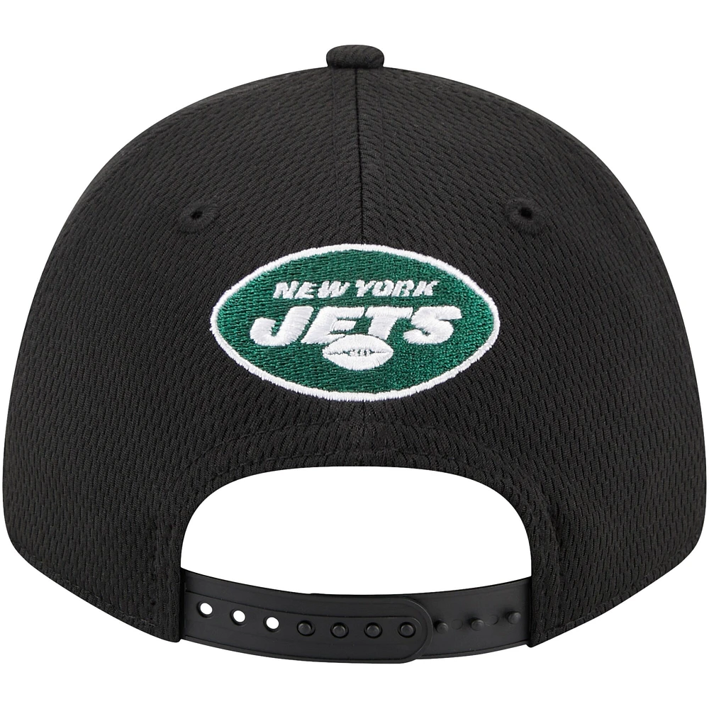 Casquette réglable 9FORTY à visière supérieure New York Jets New Era noire pour hommes