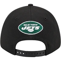 Casquette réglable 9FORTY à visière supérieure New York Jets New Era noire pour hommes