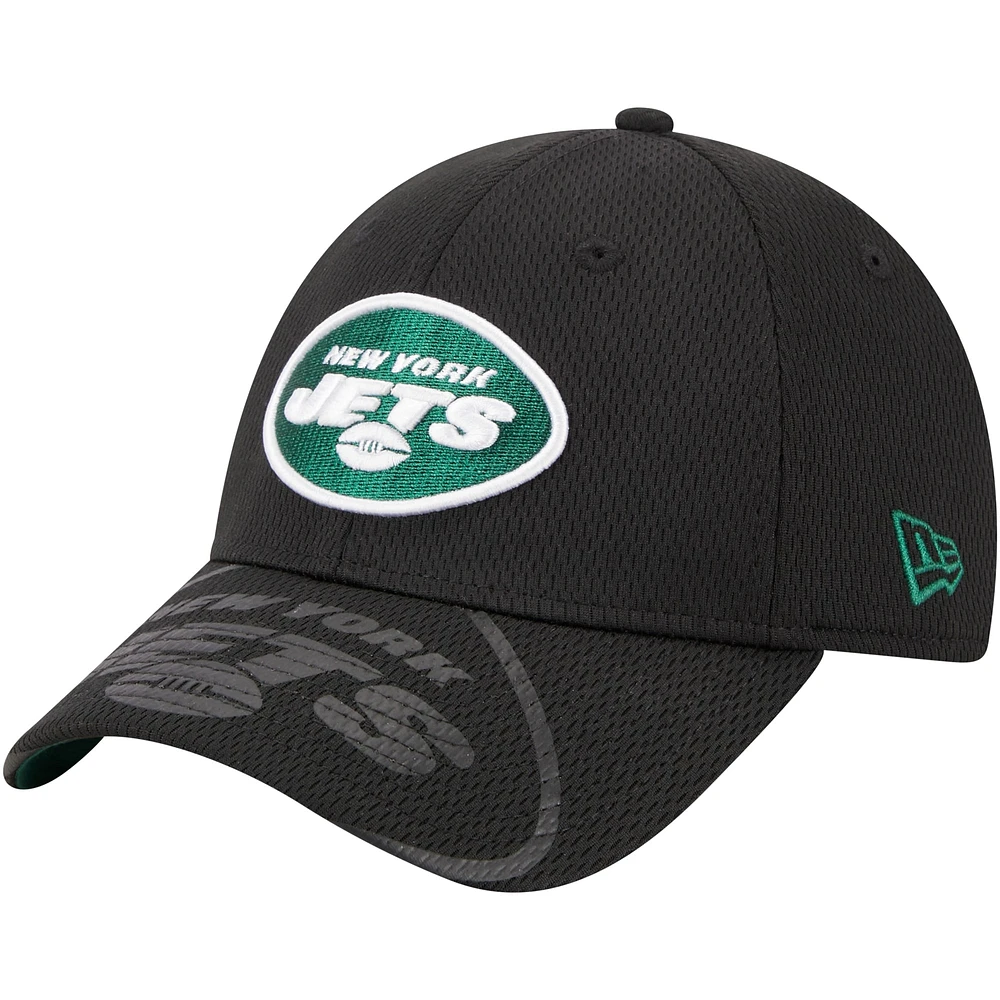 Casquette réglable 9FORTY à visière supérieure New York Jets New Era noire pour hommes