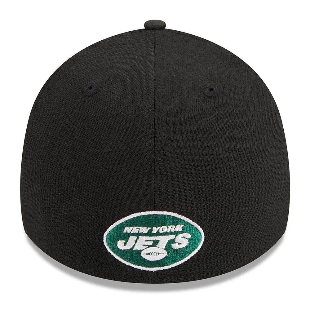 Casquette flexible triple contour 39THIRTY New Era York Jets pour hommes, noire