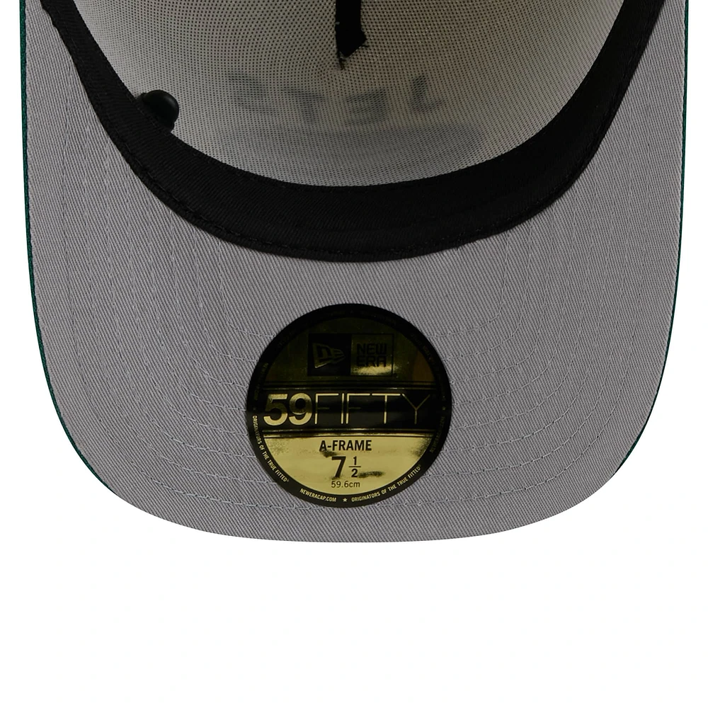 Casquette ajustée New Era 59FIFTY crème/verte pour homme, York Jets, repêchage NFL 2025