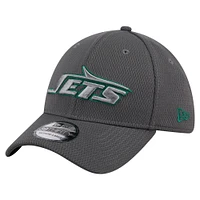 Casquette New Era Graphite York Jets 39THIRTY Flex pour homme