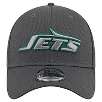 Casquette New Era Graphite York Jets 39THIRTY Flex pour homme