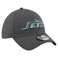 Casquette New Era Graphite York Jets 39THIRTY Flex pour homme