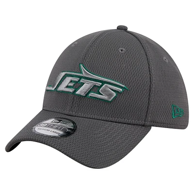 Casquette New Era Graphite York Jets 39THIRTY Flex pour homme