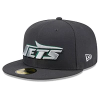 Casquette ajustée 59FIFTY New Era Graphite York Jets pour homme, repêchage officiel de la NFL 2024 sur scène