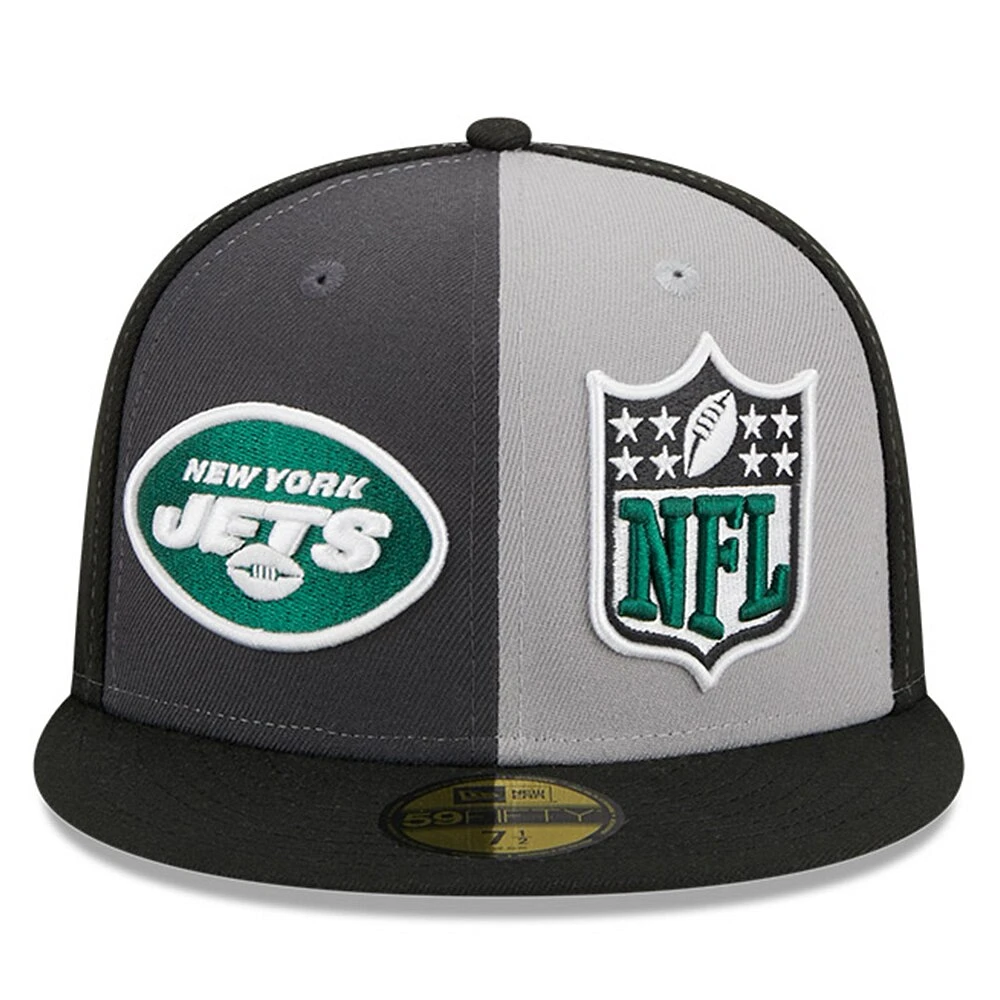 Casquette ajustée 59FIFTY Sideline des New York Jets 2023 Era pour homme, gris/noir