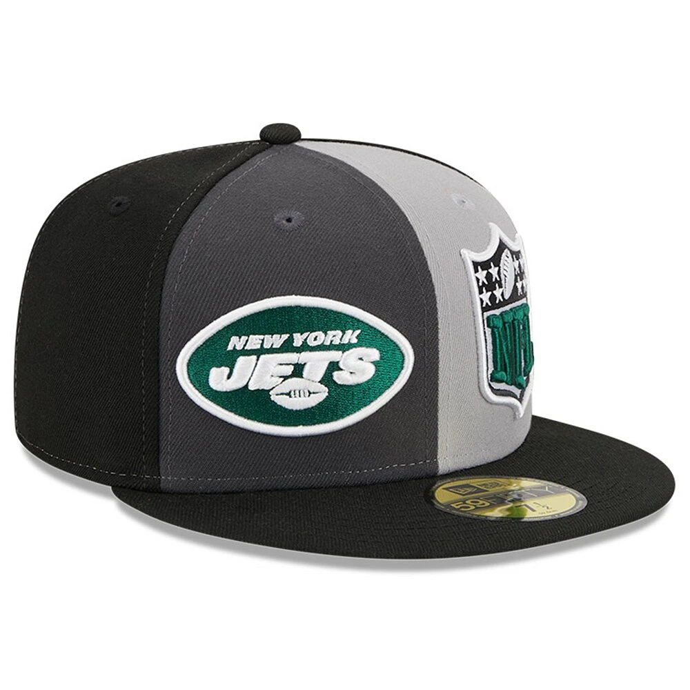 Casquette ajustée 59FIFTY Sideline des New York Jets 2023 Era pour homme, gris/noir