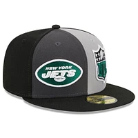 Casquette ajustée 59FIFTY Sideline des New York Jets 2023 Era pour homme, gris/noir