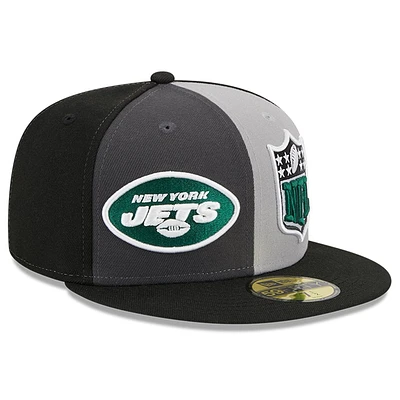 Casquette ajustée 59FIFTY Sideline des New York Jets 2023 Era pour homme, gris/noir