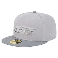 Men's New Era Gray/Graphite York Jets Iron Cloud 59FIFTY Fitted Hat