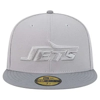 Men's New Era Gray/Graphite York Jets Iron Cloud 59FIFTY Fitted Hat