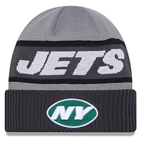 Bonnet en tricot à revers technique New Era New York Jets 2023 Sideline Tech pour homme