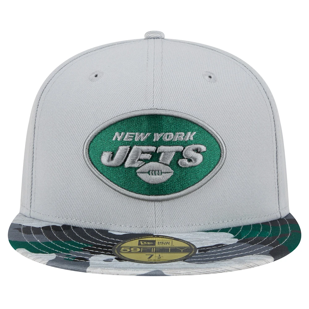 Casquette ajustée 59FIFTY New York Jets Active Camo Era pour homme, grise