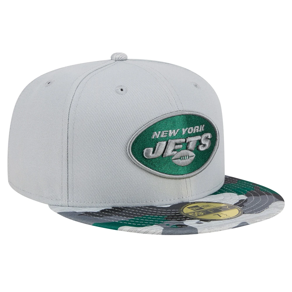 Casquette ajustée 59FIFTY New York Jets Active Camo Era pour homme, grise