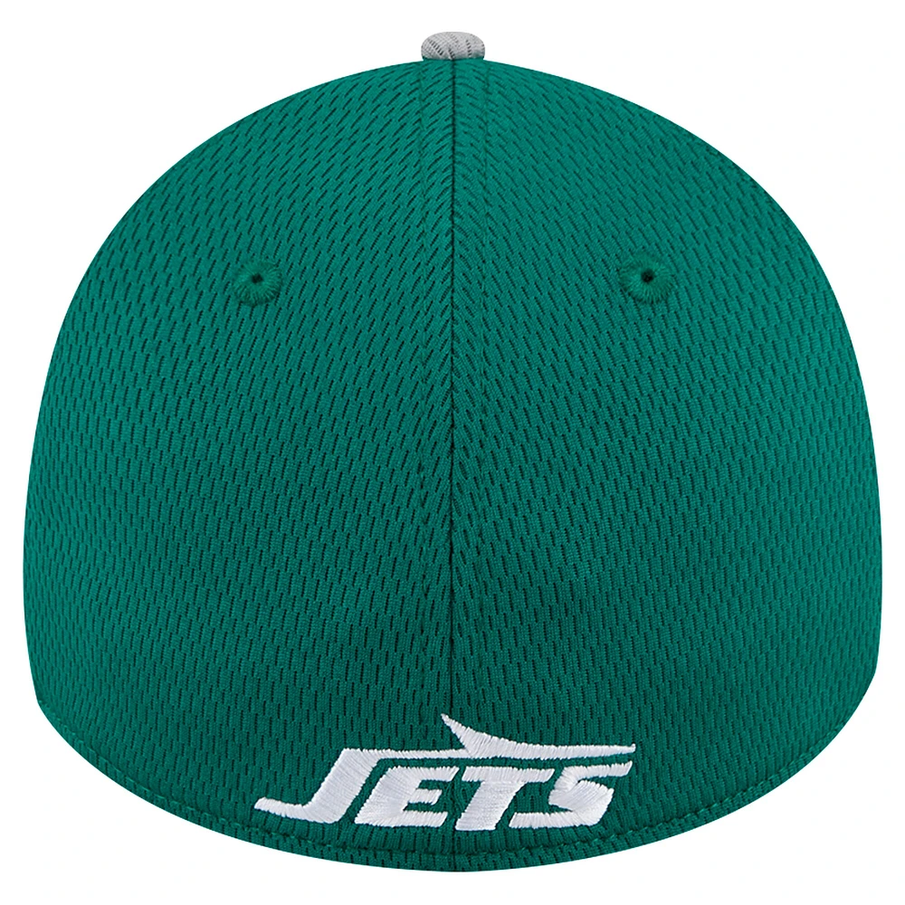 Casquette 39THIRTY Flex grise New Era pour homme avec visière active York Jets