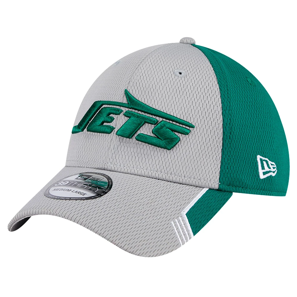 Casquette 39THIRTY Flex grise New Era pour homme avec visière active York Jets