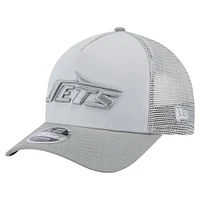 Casquette ajustable A-Frame Trucker 9FORTY Domain New Era grise pour homme des New York Jets