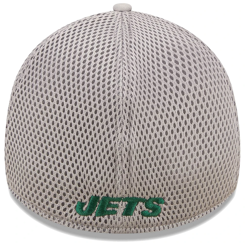 Men's New Era Gray York Jets Team Neo 39THIRTY Flex Hat