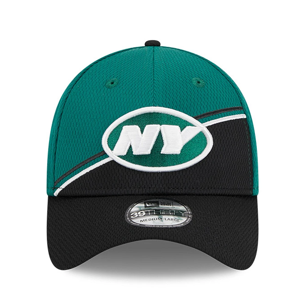 Casquette Flexline 39THIRTY Sideline des New York Jets 2023 Era pour homme, vert/noir