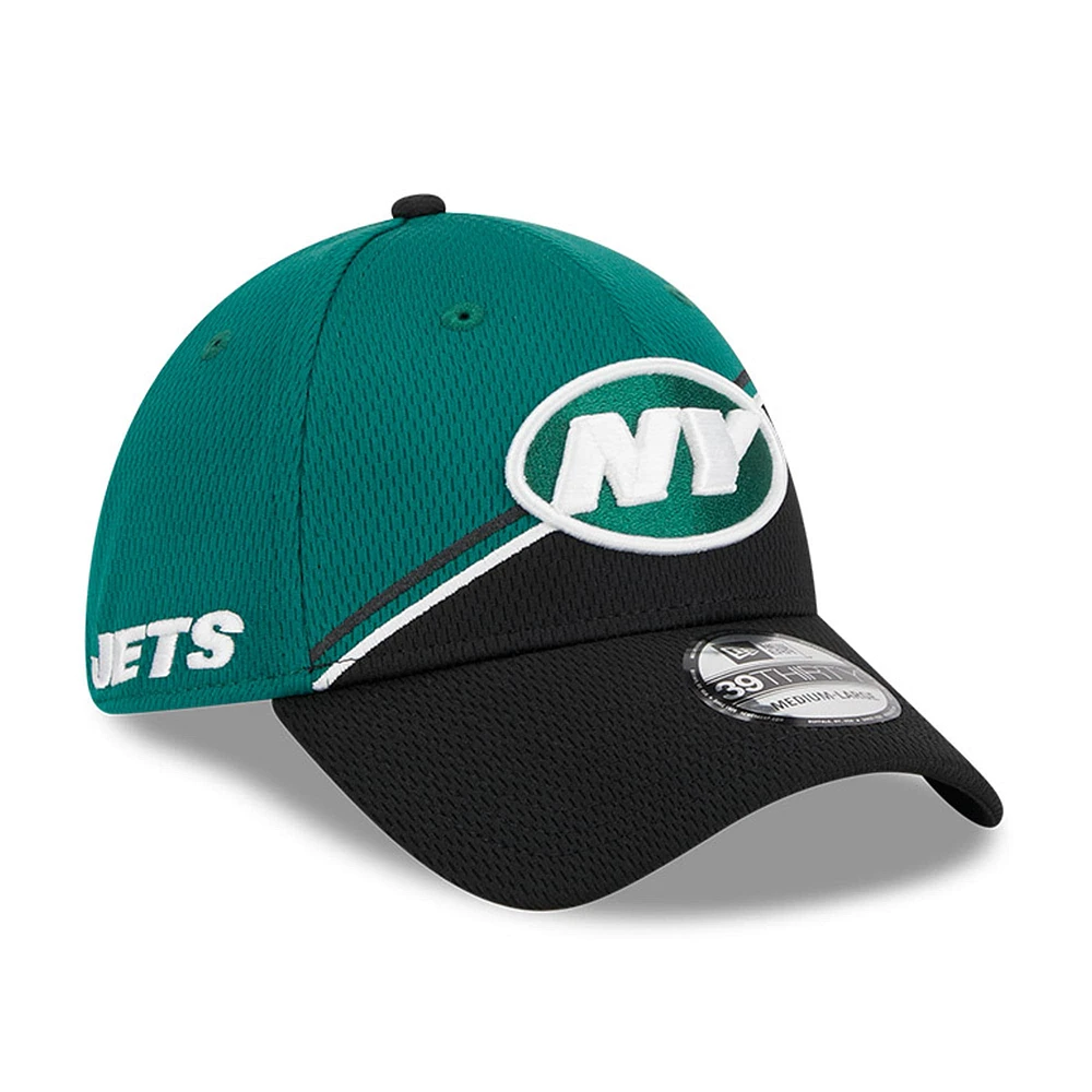 Casquette Flexline 39THIRTY Sideline des New York Jets 2023 Era pour homme, vert/noir