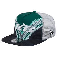 Casquette de golf à visière arrière New Era verte/noire New York Jets pour homme