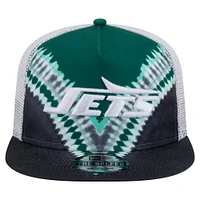 Casquette de golf à visière arrière New Era verte/noire New York Jets pour homme