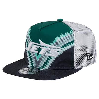 Casquette de golf à visière arrière New Era verte/noire New York Jets pour homme