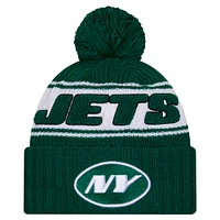 Men's New Era Green New York Jets 2024 Sideline Sport Cuffed Knit Hat with Pom