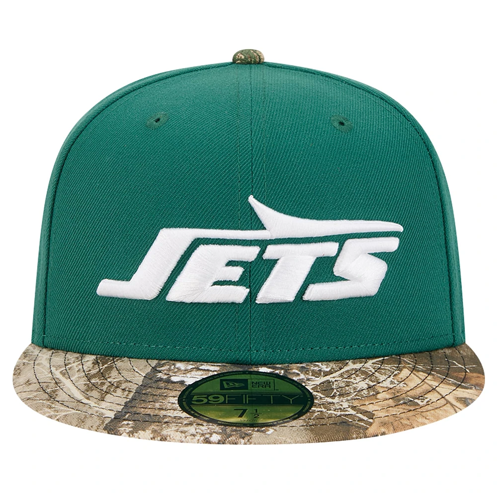 Men's New Era Green York Jets Active Two-Tone Camo 59FIFTY Fitted Hat