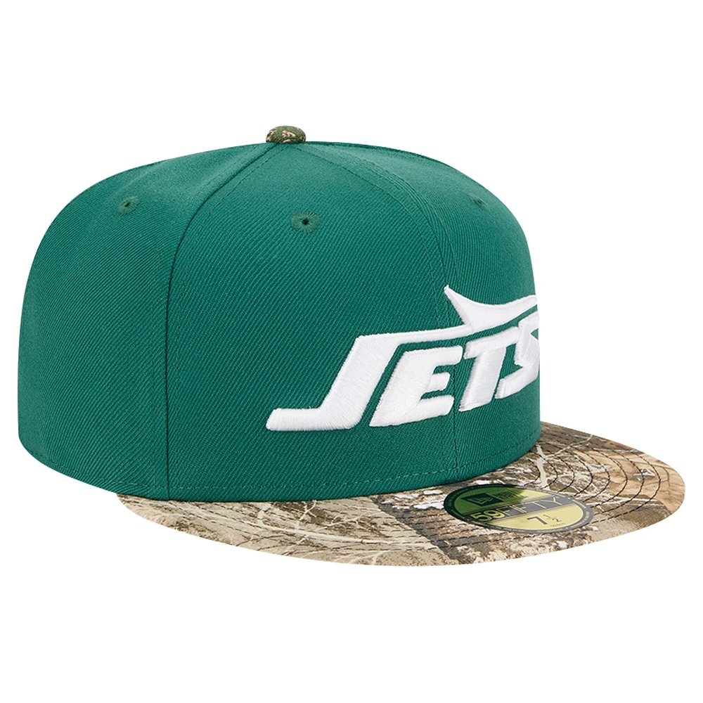 Men's New Era Green York Jets Active Two-Tone Camo 59FIFTY Fitted Hat