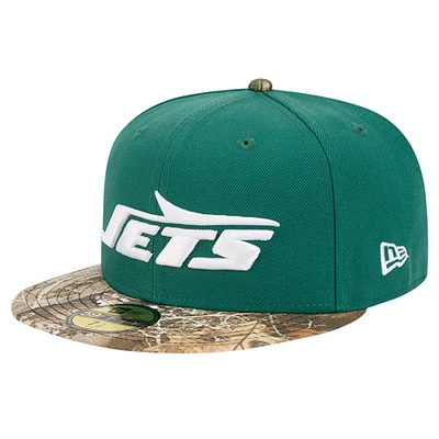 Casquette ajustée bicolore camouflage New Era 59FIFTY pour homme York Jets