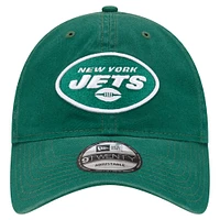 Casquette réglable verte New Era New York Jets Distinct 9TWENTY pour hommes