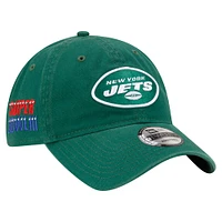 Casquette réglable verte New Era New York Jets Distinct 9TWENTY pour hommes