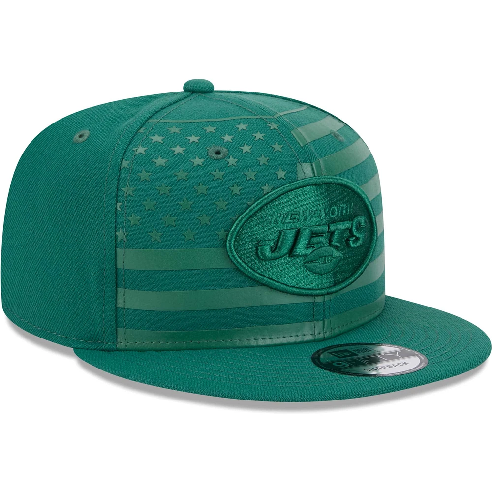 Casquette Snapback 9FIFTY New Era New York Jets Independent pour homme, verte