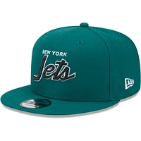 Casquette Snapback 9FIFTY New Era New York Jets Main Script verte pour homme