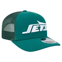 Casquette camionneur 9SEVENTY extensible à boutons-pression New Era verte des New York Jets pour homme
