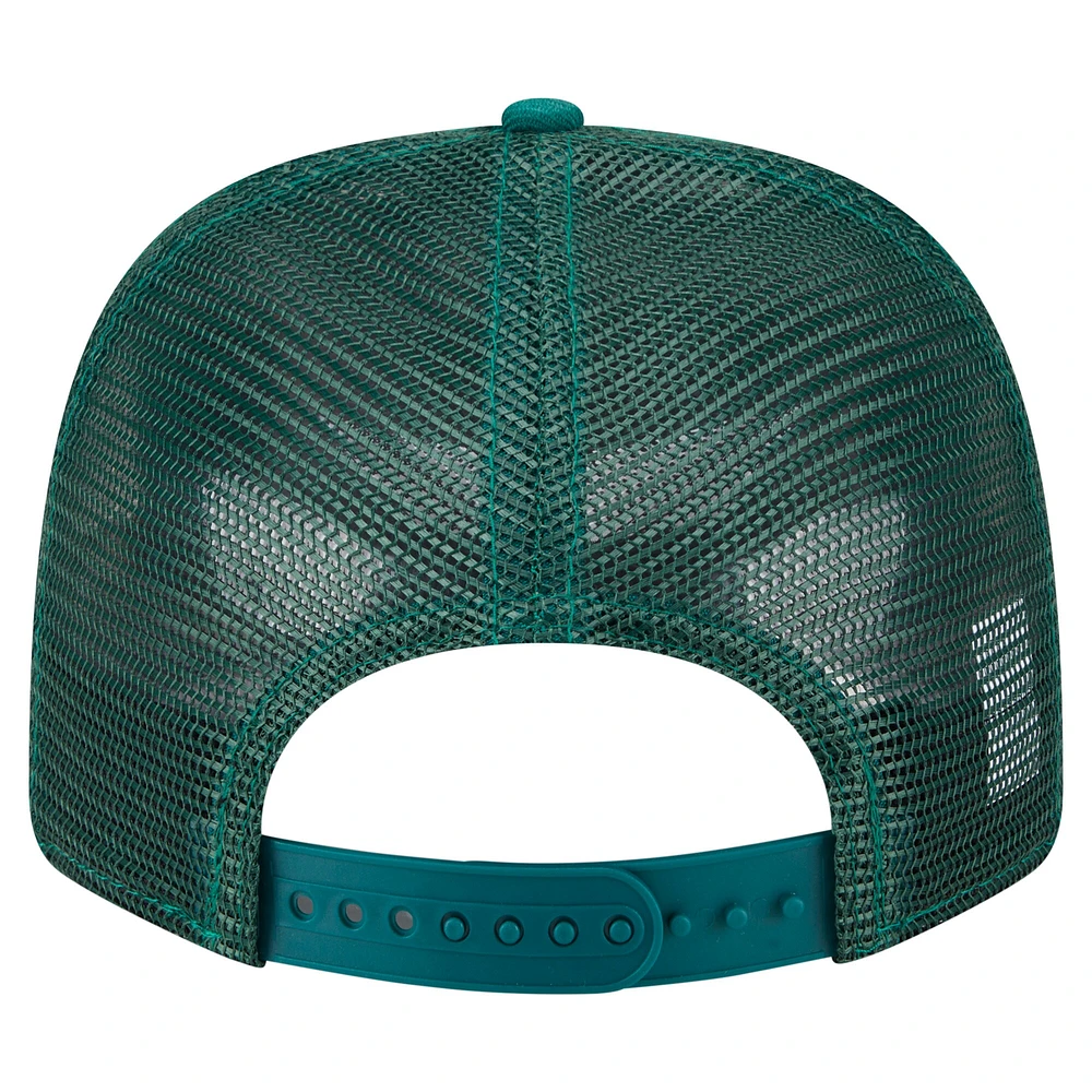 Casquette camionneur 9SEVENTY extensible à boutons-pression New Era verte des New York Jets pour homme
