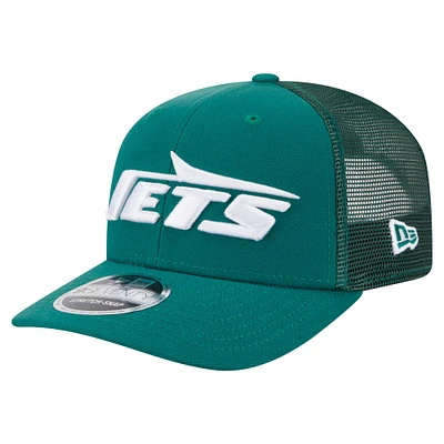 Casquette camionneur 9SEVENTY extensible à boutons-pression New Era verte des New York Jets pour homme