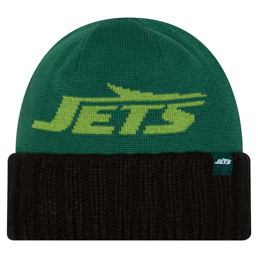 Men's New Era Green New York Jets Oversize Cuffed Knit Hat