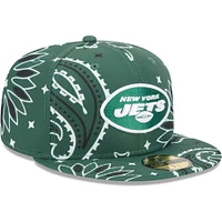 Casquette ajustée 59FIFTY New Era York Jets pour hommes, verte, à motif cachemire