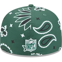 Casquette ajustée 59FIFTY New Era York Jets pour hommes, verte, à motif cachemire